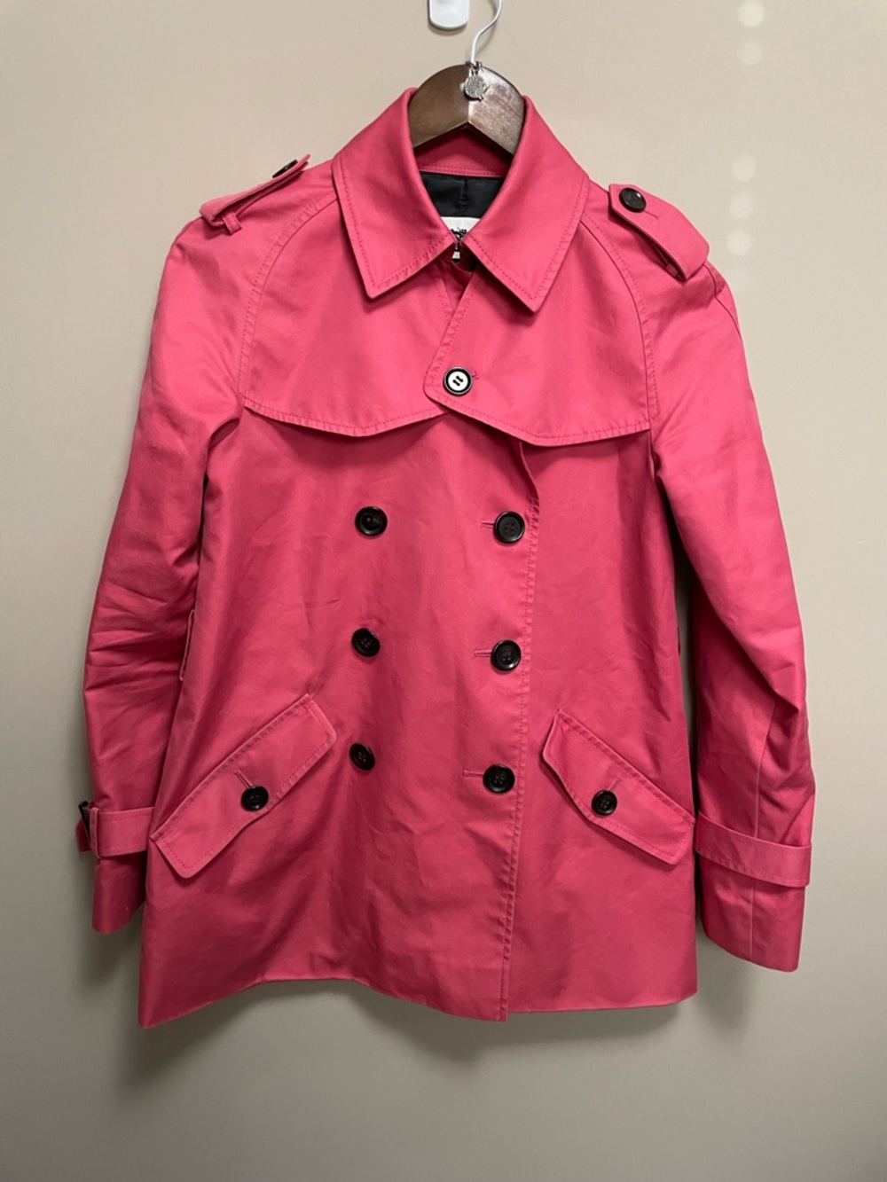 Coach Classic Pink Double-Breasted Mid Length Trench Coat Women’s XS